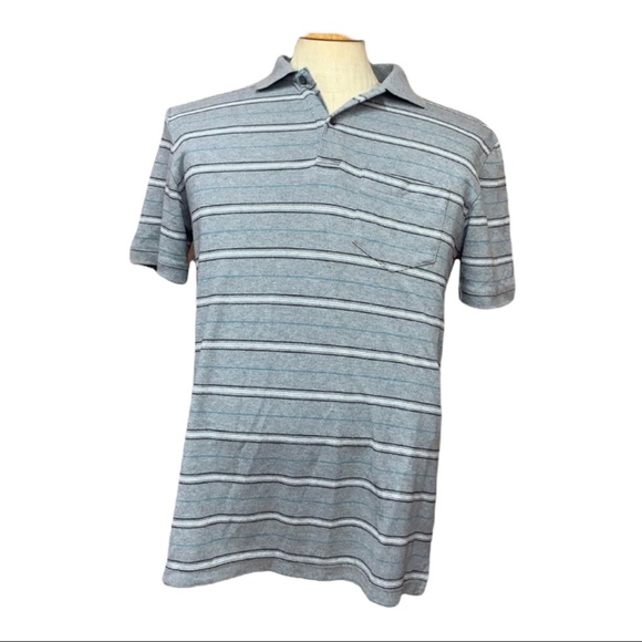 SzS Covington Gray Teal Stripe Polo - Picture 2 of 6